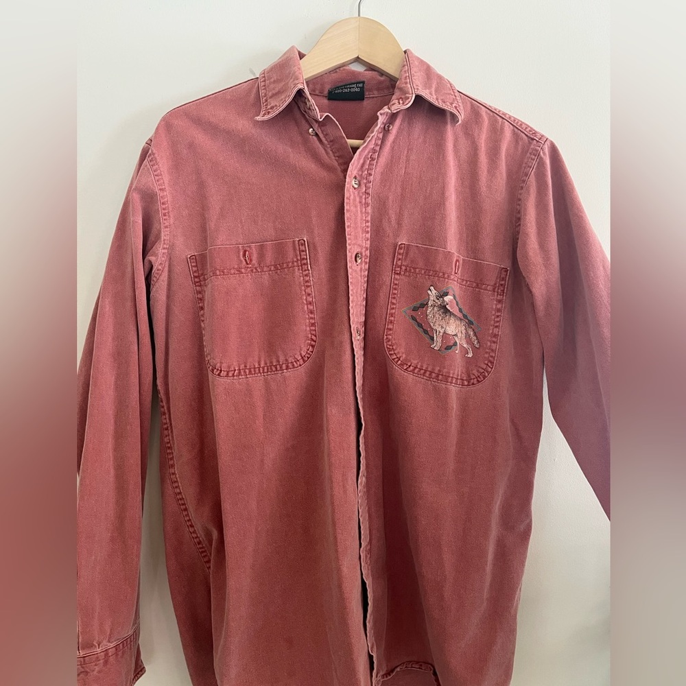 Retro Wolf Button down